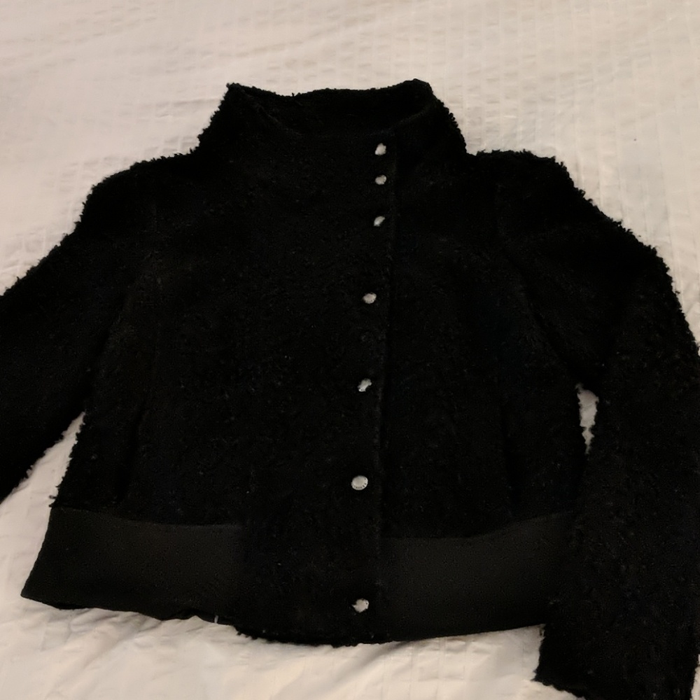 Black boucle moto jacket, Banana Republic, 10